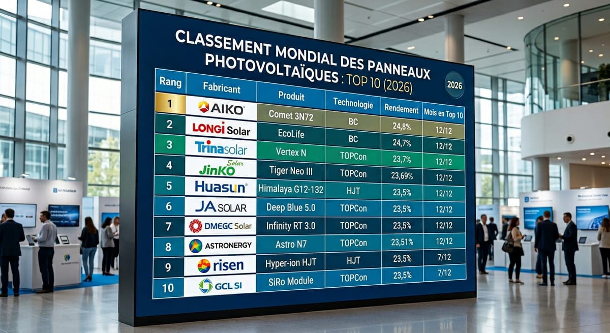Les meilleurs panneaux solaires mondiaux 2026 : Classement complet par rendement, comparatif par marque et guide d’achat