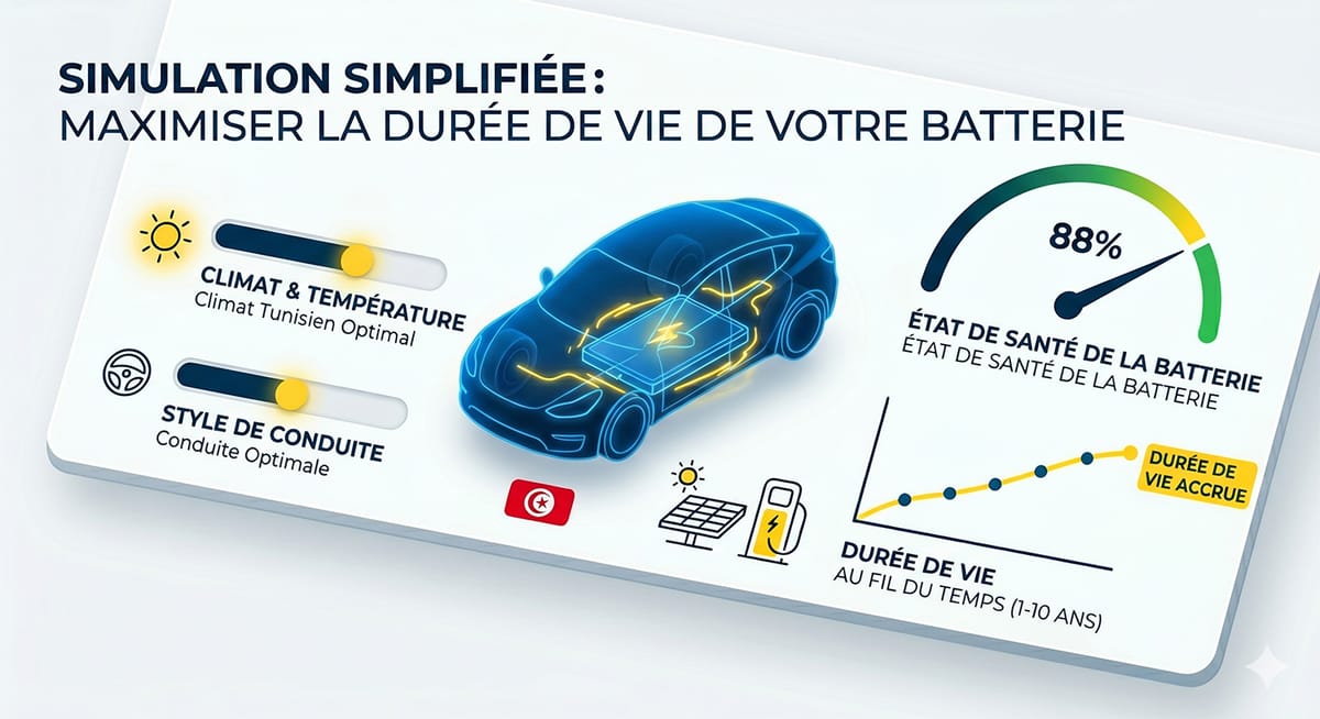 Simulateur interactif de durée de vie de batterie des véhicules électriques en Tunisie
