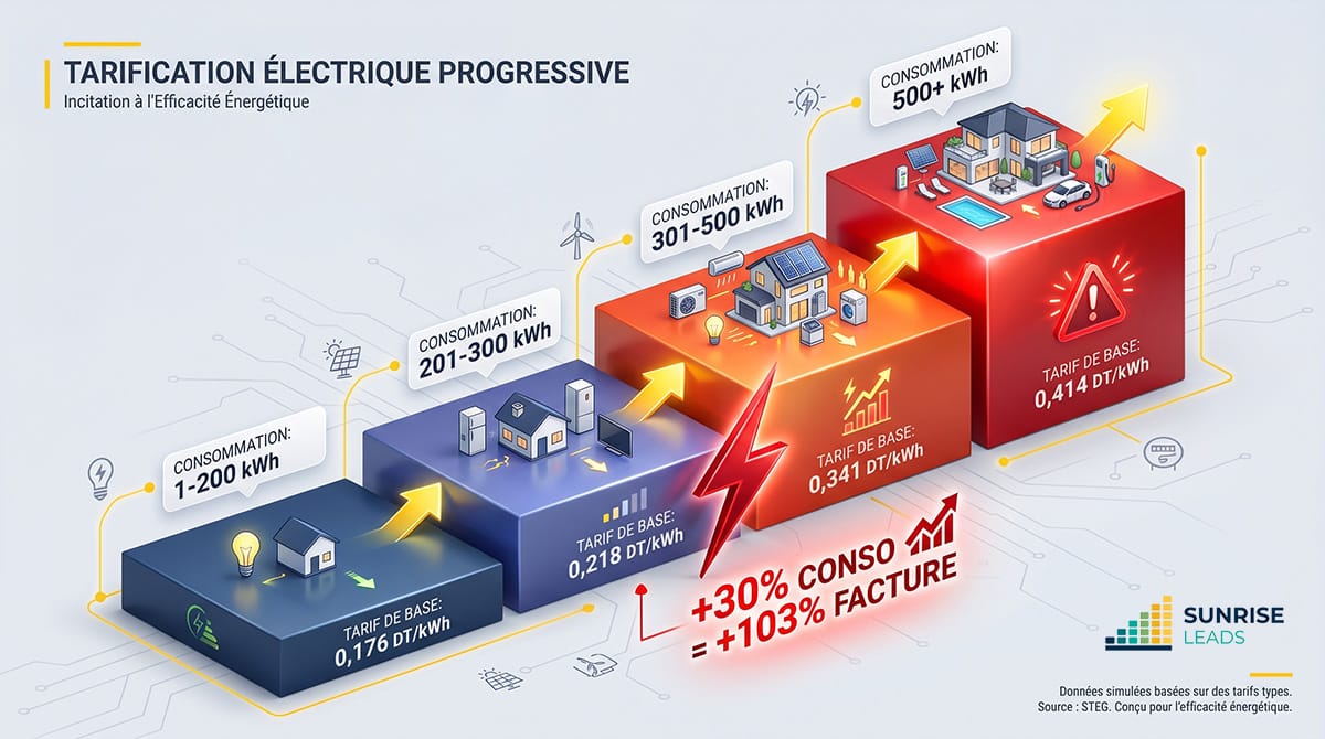 Les Tarifs STEG 2026 - Les prix de l'électricité en Tunisie