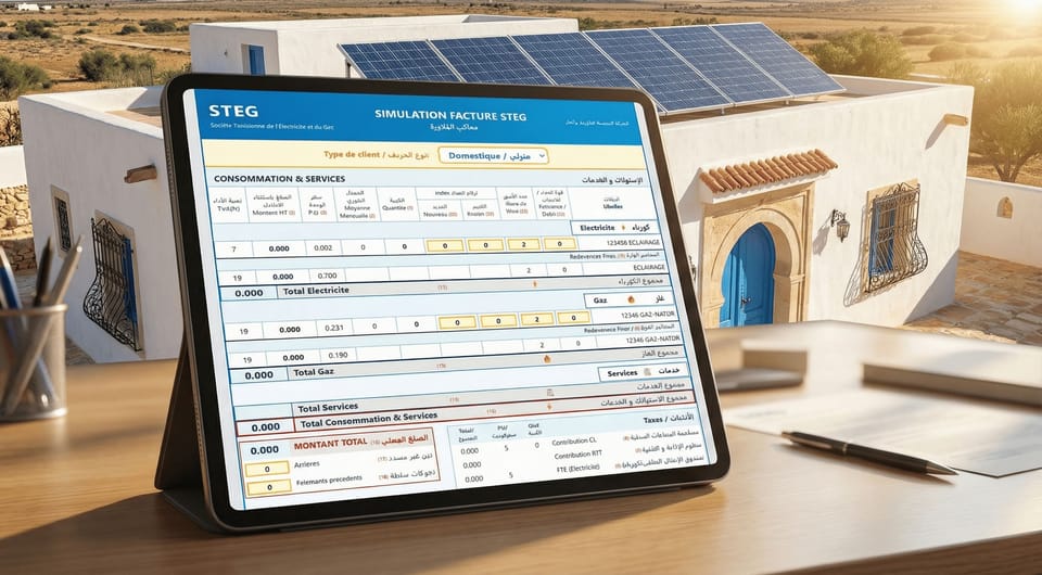 Simulez votre facture STEG : calculez votre consommation électrique en 5 secondes
