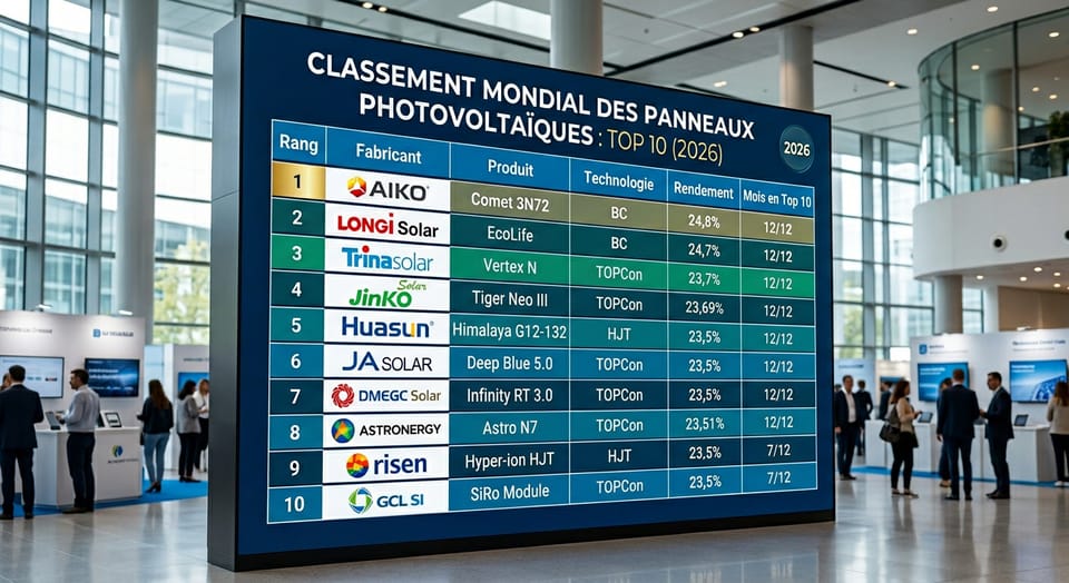 Les meilleurs panneaux solaires mondiaux 2026 : Classement complet par rendement, comparatif par marque et guide d’achat