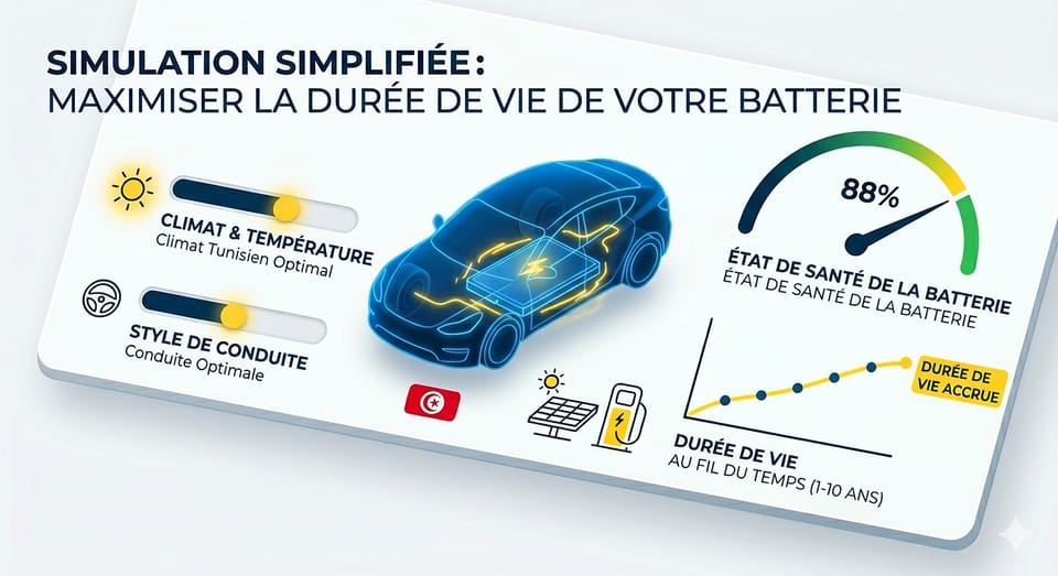 Simulateur interactif de durée de vie de batterie des véhicules électriques en Tunisie