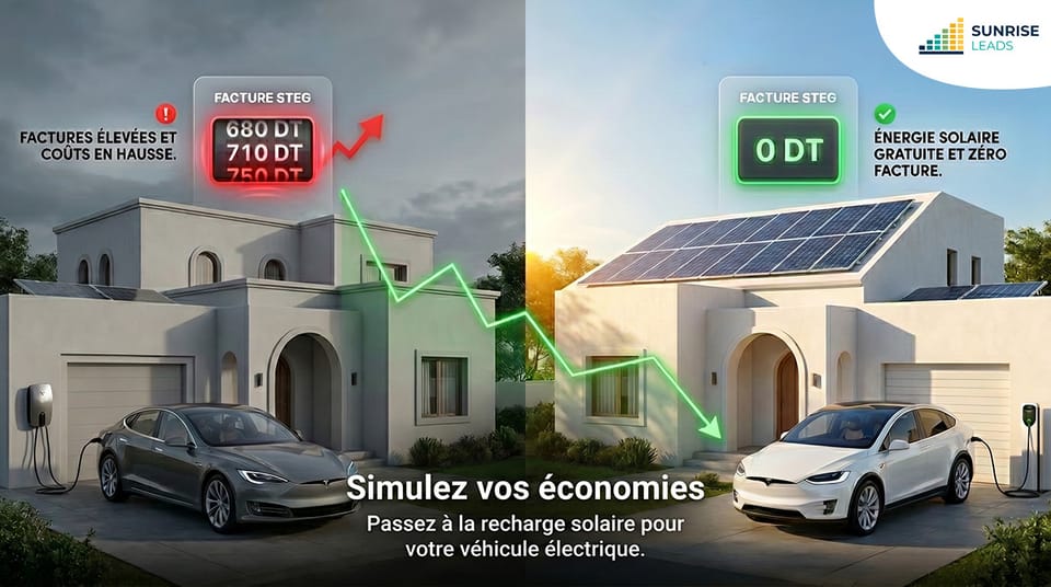 Voiture électrique en Tunisie : recharge STEG ou solaire, le vrai calcul que personne ne fait